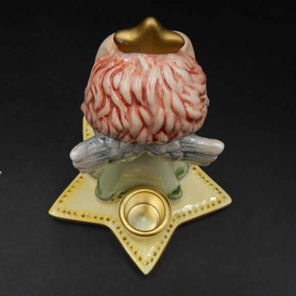 Fitz and Floyd Moonbeams Christmas Angel Taper Candle Holder Candlestick Ceramic - Picture 10 of 12